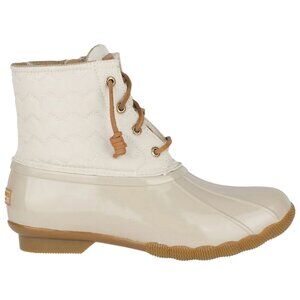 Sperry Saltwater Duck Boot Women's 7.5 Tan Quilted Outdoor Waterproof Minimalist